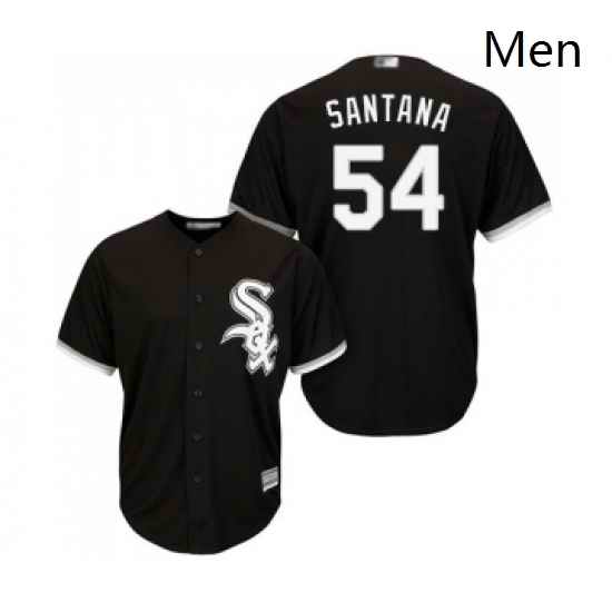 Mens Chicago White Sox 54 Ervin Santana Replica Black Alternate Home Cool Base Baseball Jersey